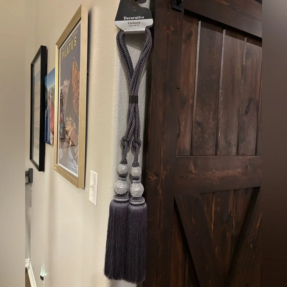 ❗️FINAL❗️NWT Elegant Gray Tassel Tie Back Set of 2 Decor by Vatican Home